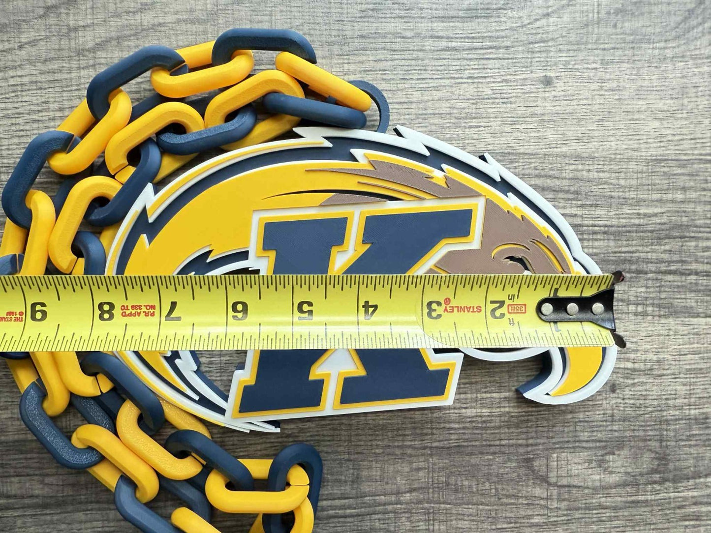 Kent State Golden Flashes Logo Oversized Necklace, Pendant Chain