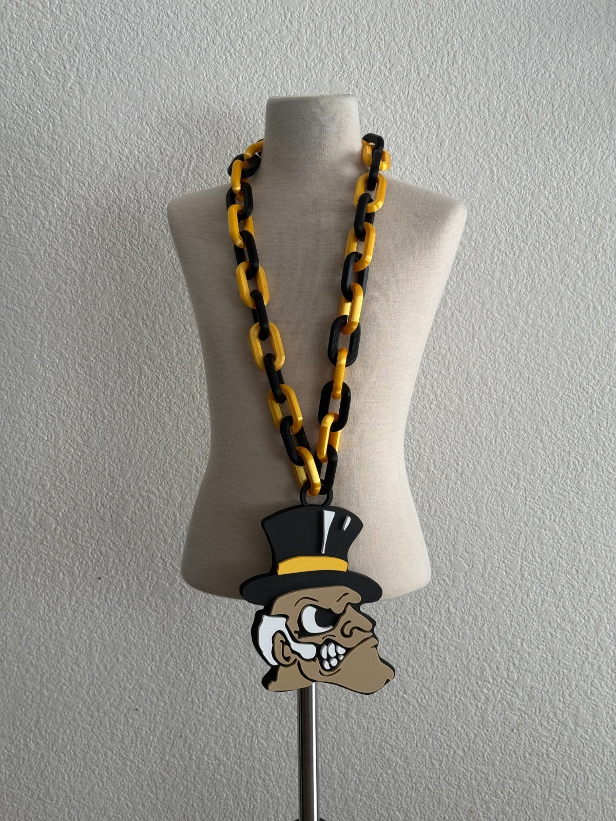 Wake Forest Demon Deacons Logo Oversized Necklace Pendant Chain HandMade 3D