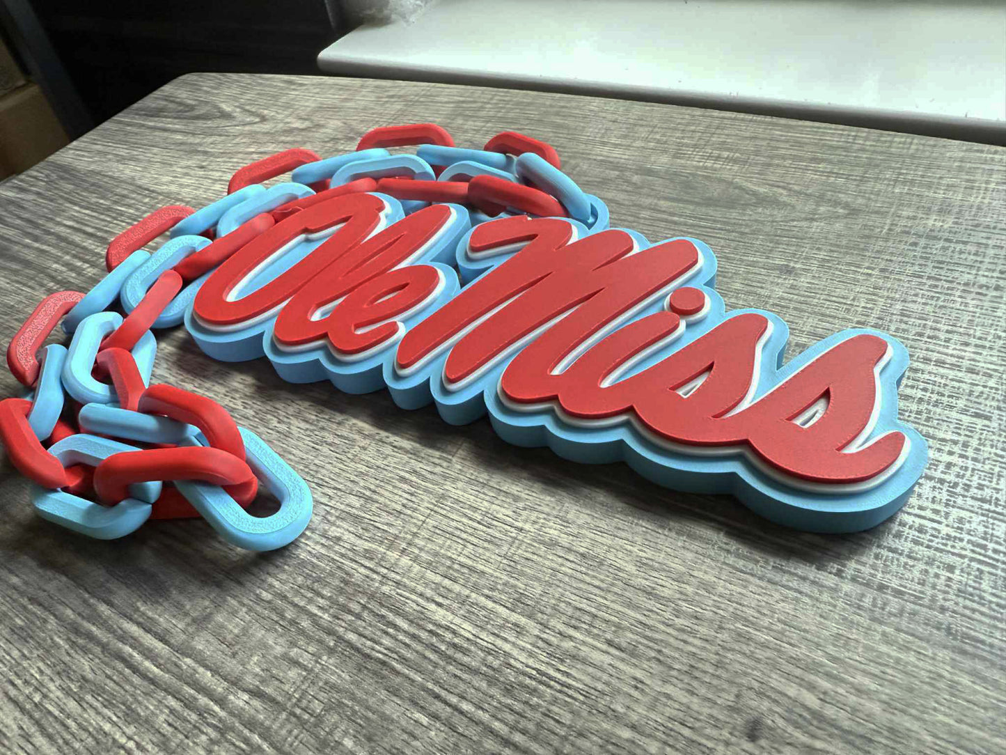 Ole Miss Rebels Logo Oversized Necklace, Hype Chain [Made To Order]