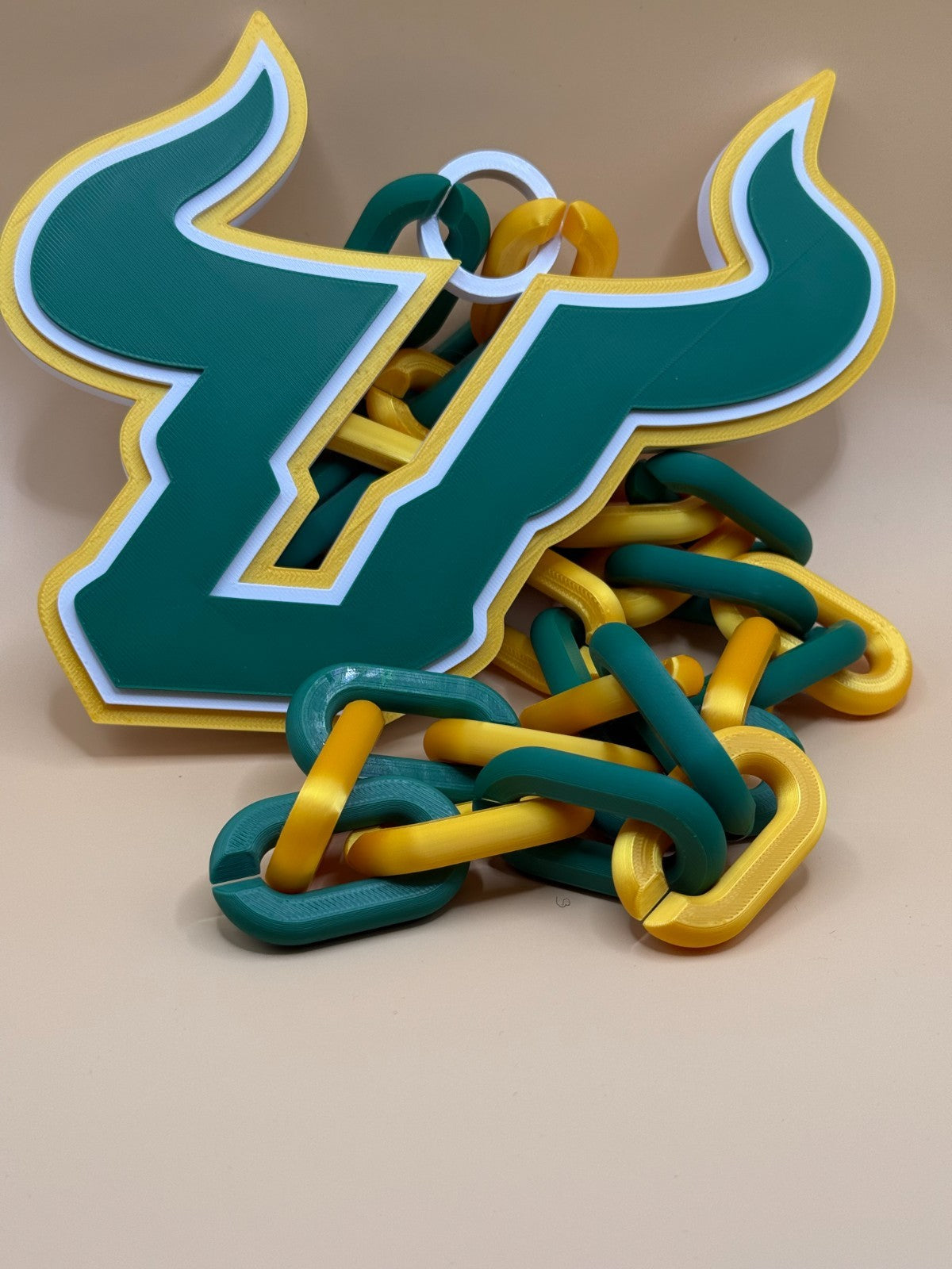 South Florida Bulls Logo Necklace Oversized Turnover Chain HandMade 3D Printed