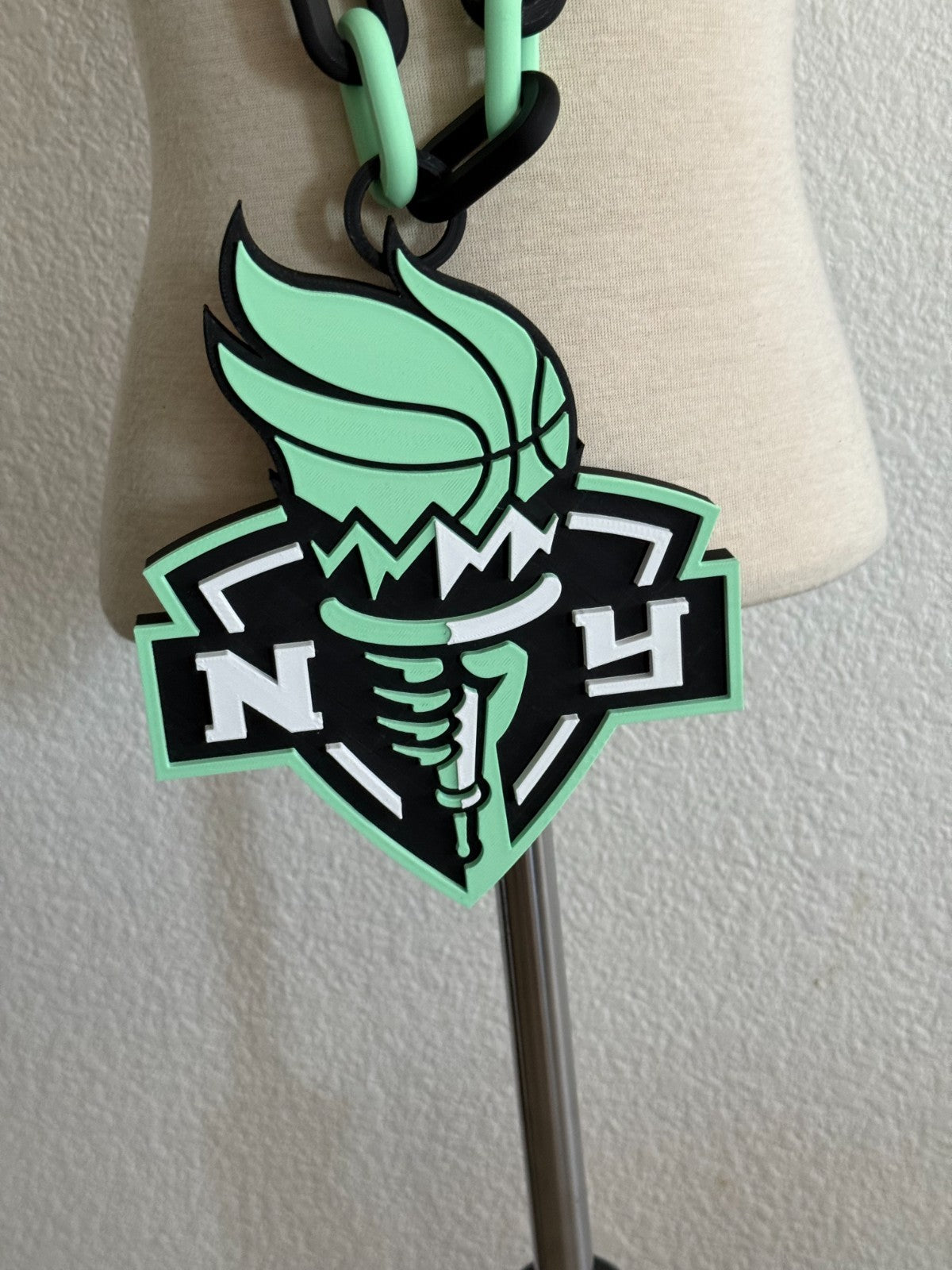 New York Liberty Oversized Necklace Hype Turnover Chain WNBA HandMade 3D Printed