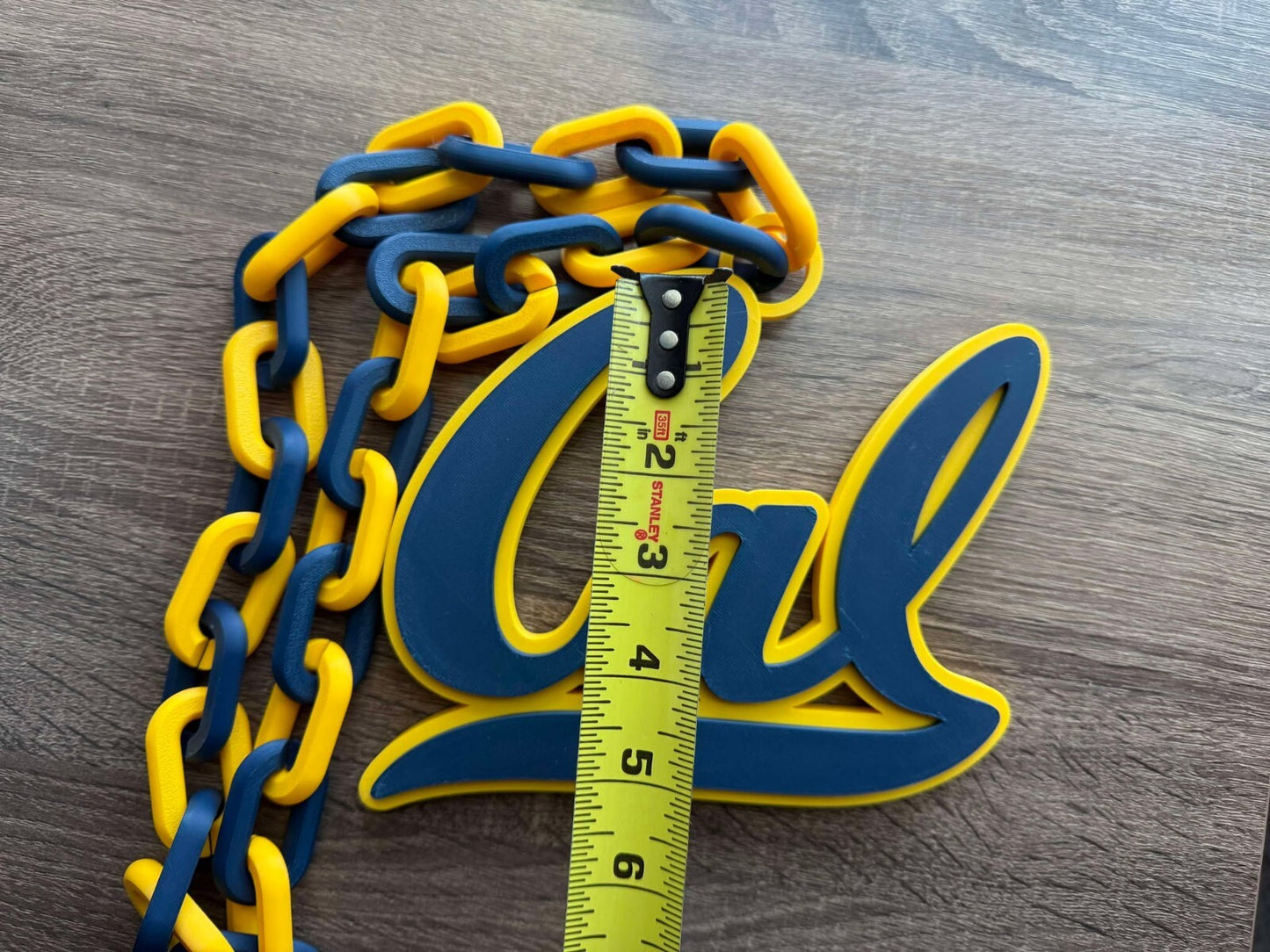 California Golden Bears Oversized Necklace, Hype Chain [Made To Order]