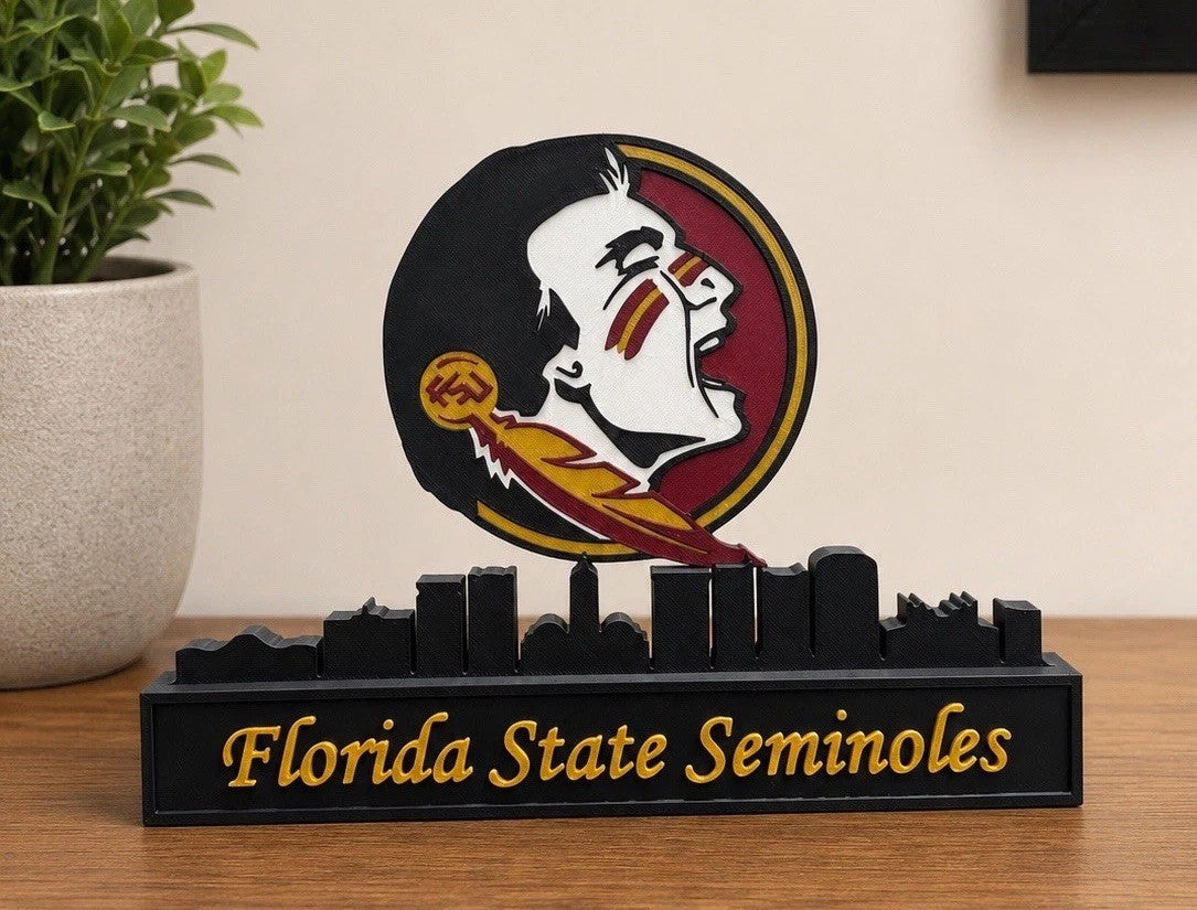 Florida State Seminoles 9” Skyline Sign Office Desk Man Cave Fan Gift NCAA