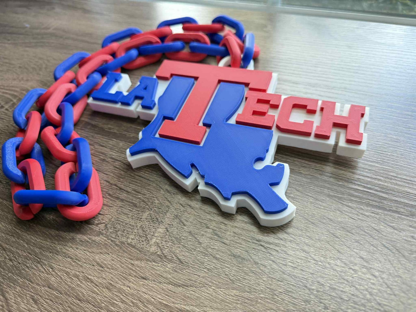 Louisiana Tech Bulldogs Logo Oversized Necklace, Pendant Chain