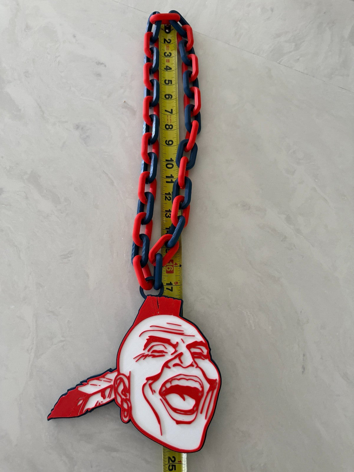 Atlanta Braves Logo Oversized Necklace Pendant Turnover Chain Handmade 3D Print