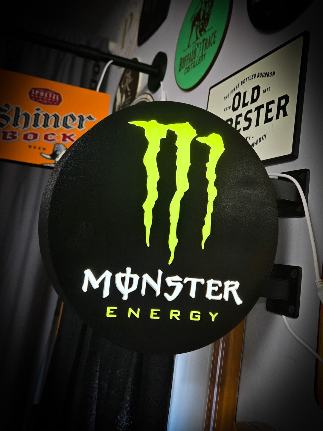 MONSTER ENERGY 12 Inch Light Box LED Sign 3D Printed Wall Decor Man Cave Garage