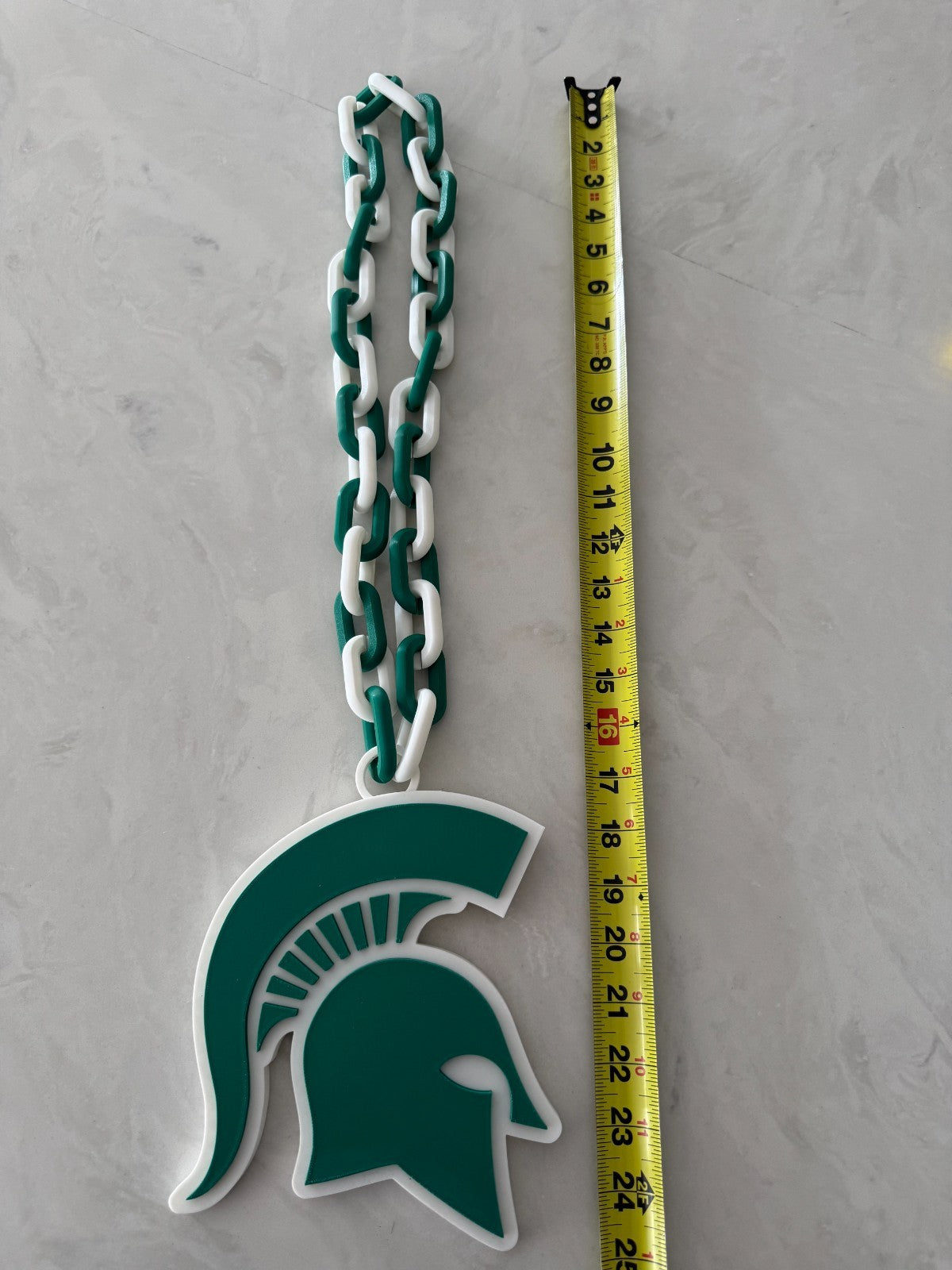 Michigan State Spartans Logo Oversized Necklace, Pendant Chain Handmade