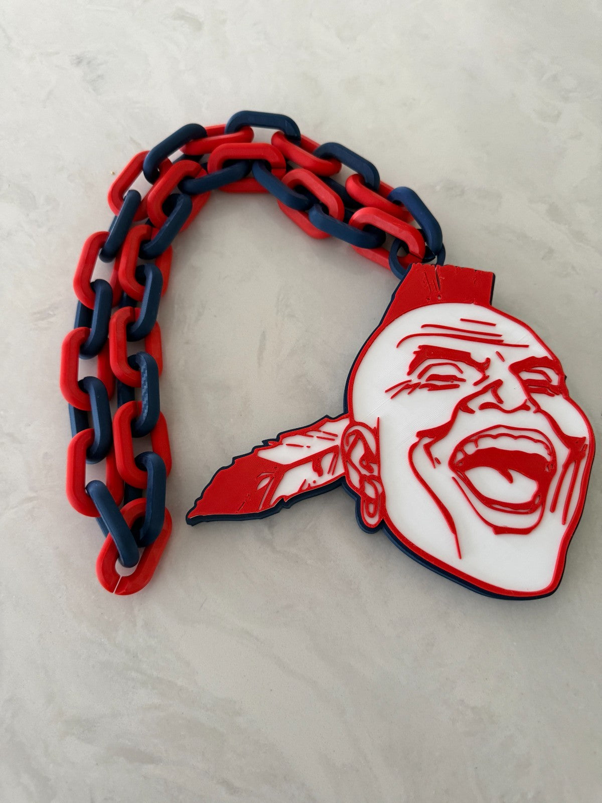 Atlanta Braves Logo Oversized Necklace Pendant Turnover Chain Handmade 3D Print