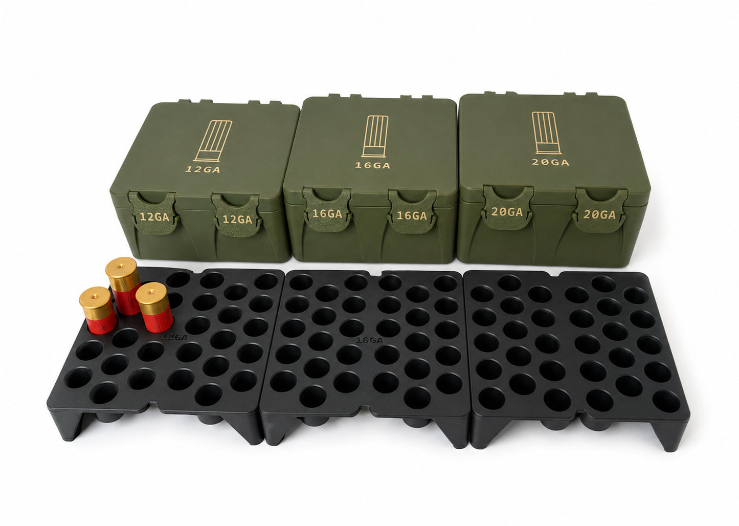 16 Gauge Ammo Box - Fits Up to 3 Inch Shells – 30 Rounds - Snap Close Storage