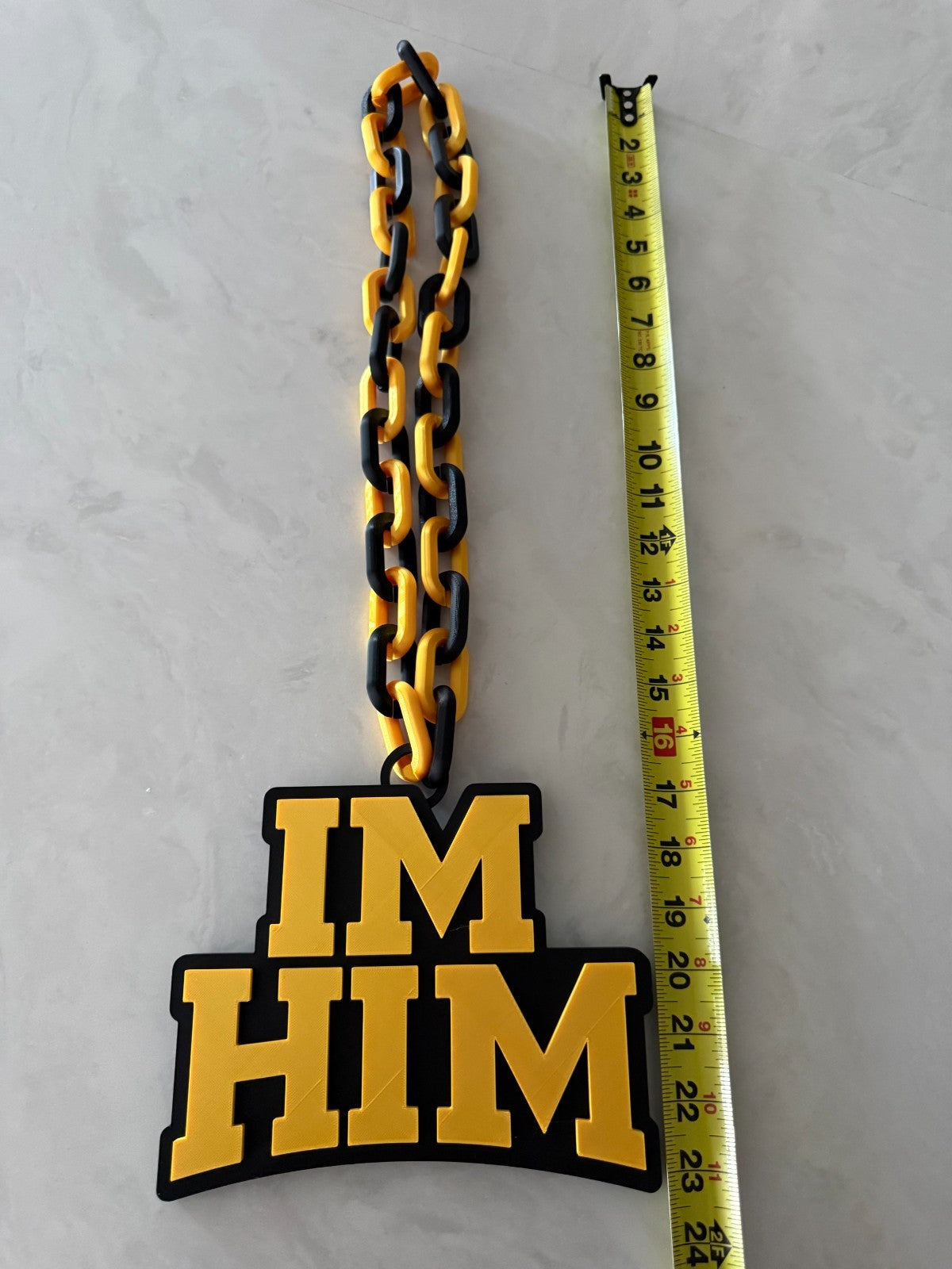 I'm Him Logo Oversized Necklace Hype Chain Handmade 3D Printed