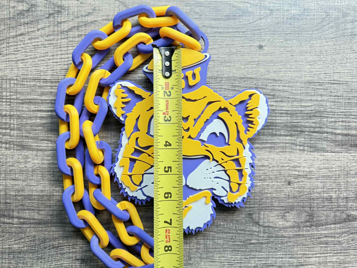 LSU Tigers Logo Oversized Necklace, Hype Chain [Made To Order]