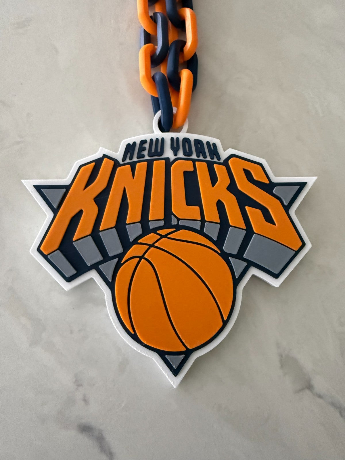 New York Knicks Oversized Logo Necklace Turnover Chain HandMade 3D Printed