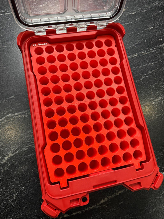 3D Printed 12 Gauge Ammo Insert Milwaukee Compact Low-Profile Packout 96 rounds