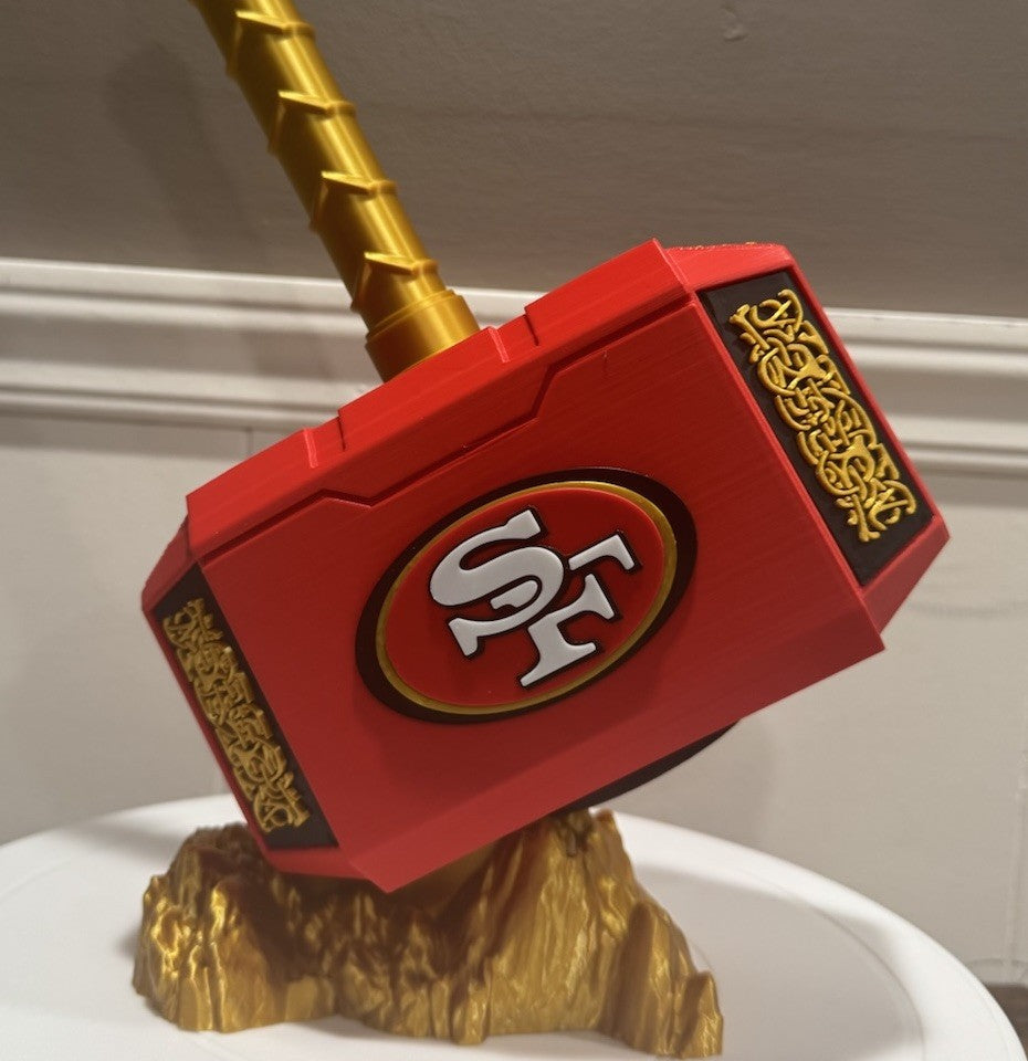 49ers 13” Thor Hammer San Francisco Niners Decoration NFL INSPIRED football Gift
