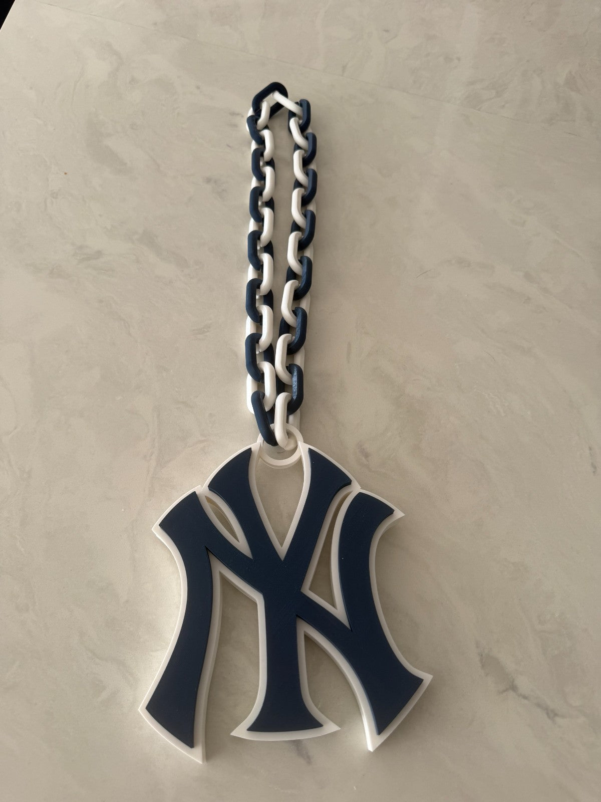 New York Yankees Oversized Necklace, Logo Pendant Handmade 3D Printed