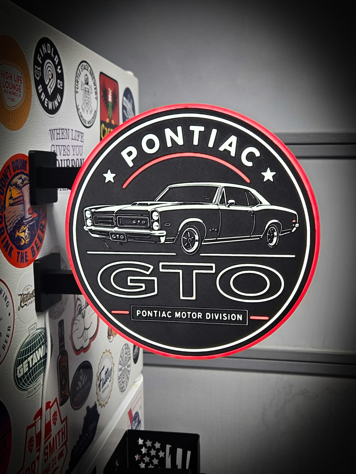 PONTIAC GTO 12 Inch Light Box LED Sign 3D Printed Wall Decor Man Cave Garage