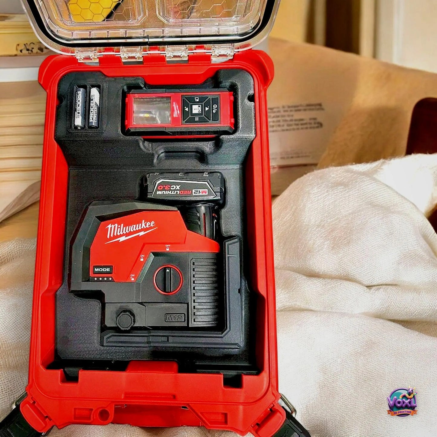Packout Insert 3D Printed ABS Organizer For Laser Meter 3622-20 And Laser Line 4