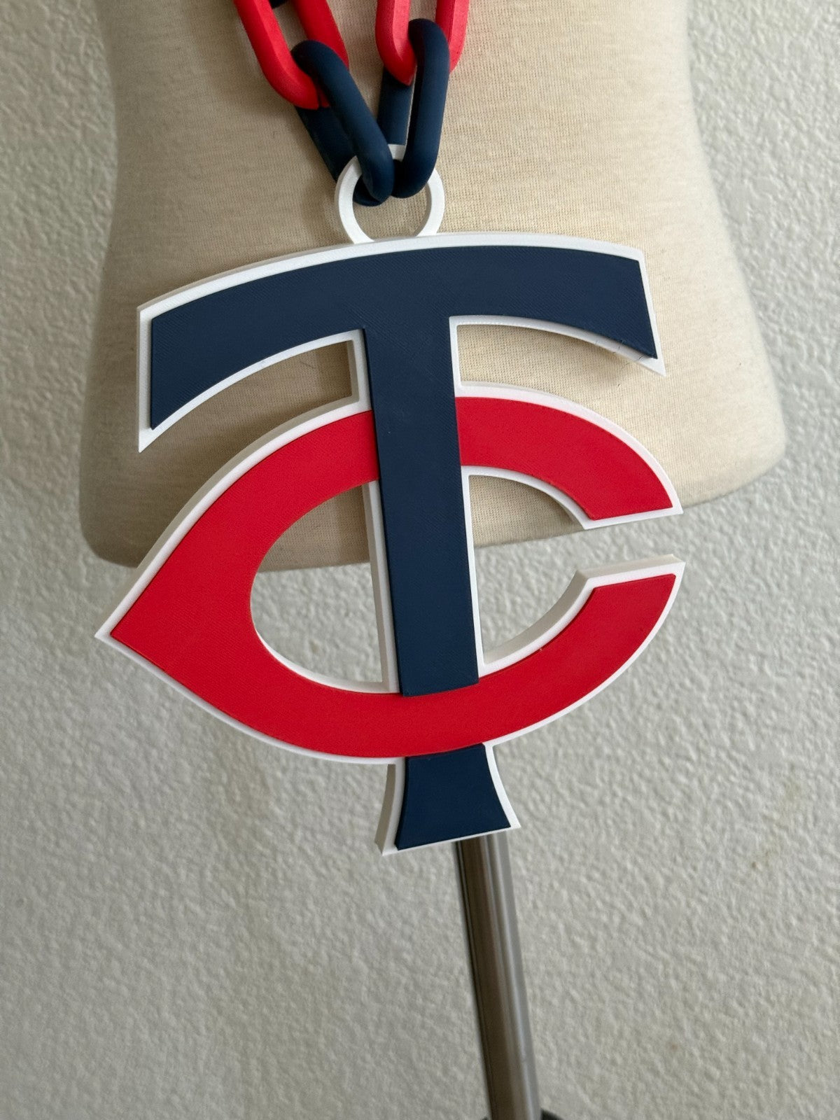 Minnesota Twins Oversized Turnover Chain Necklace, Pendant HandMade 3D Printed