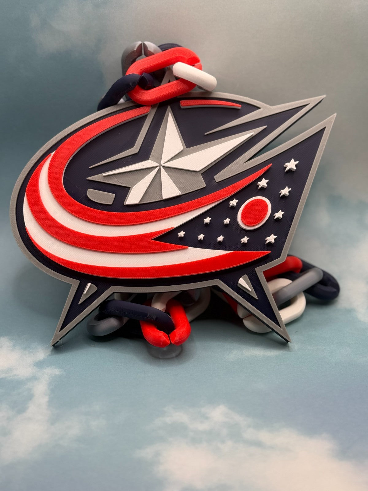 Columbus Blue Jackets Oversized Necklace, Fan Chain "5th Line"