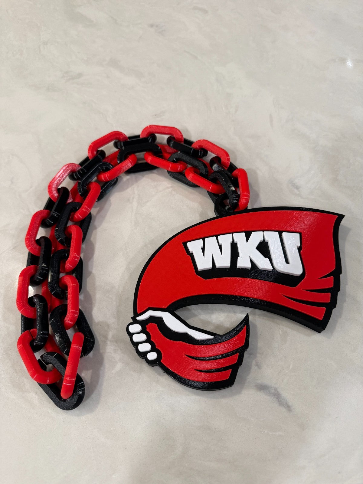 Western Kentucky Hilltoppers Logo Oversized Necklace, Pendant Chain