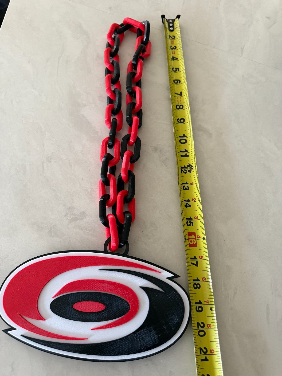 Carolina Hurricanes Oversized Necklace, Fan Chain Carolina Culture "