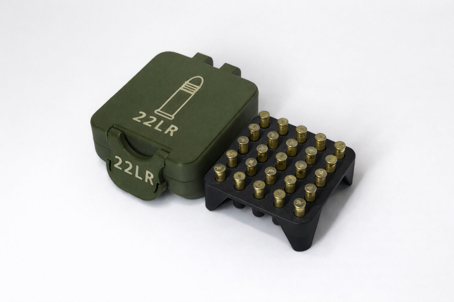 22 LR Ammo Box – 25 Rounds - Snap Close Storage Box | Fully Customizable