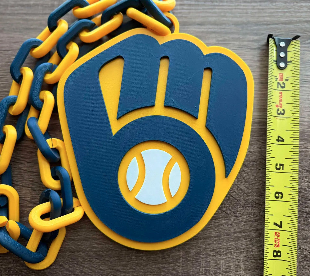 Milwaukee Brewers 3D Printed Sports Chain, Necklace
