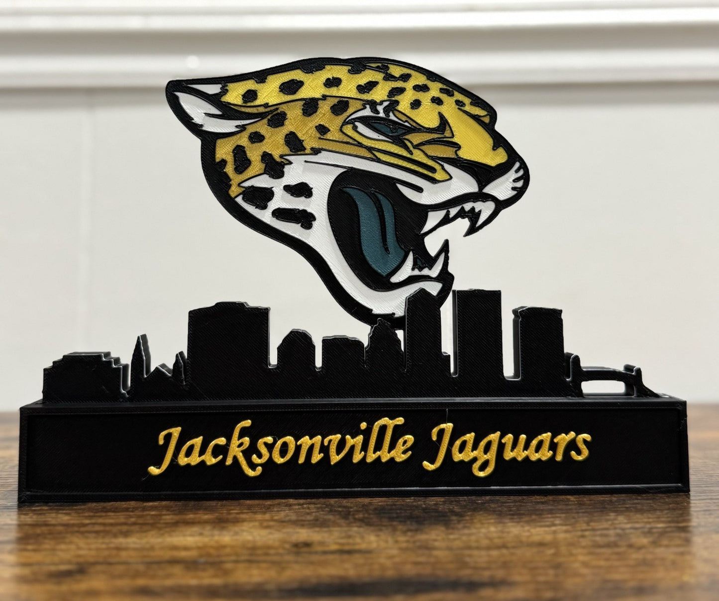 Jacksonville Jaguars 9” Skyline Football Office Desk Decor Sign Man Cave Gift