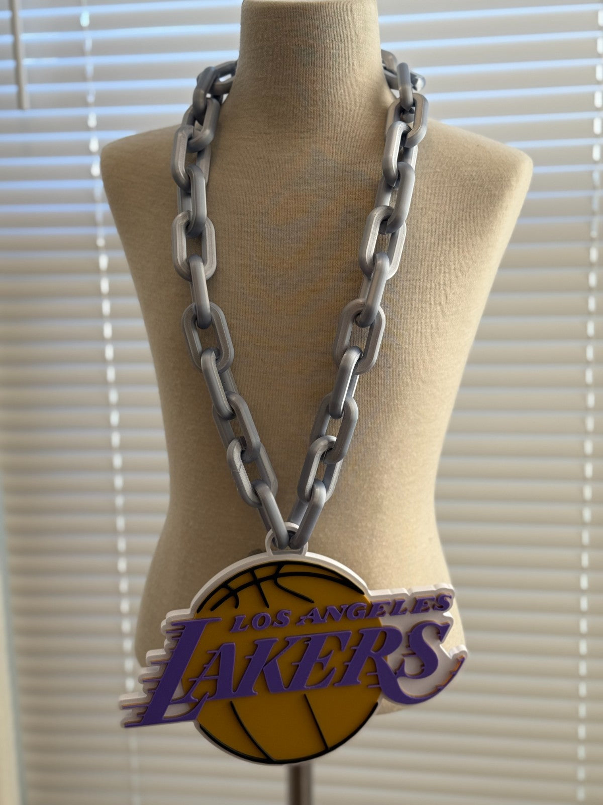 Los Angeles Lakers Fan Oversized Necklace, Hype Chain “Obsession.”