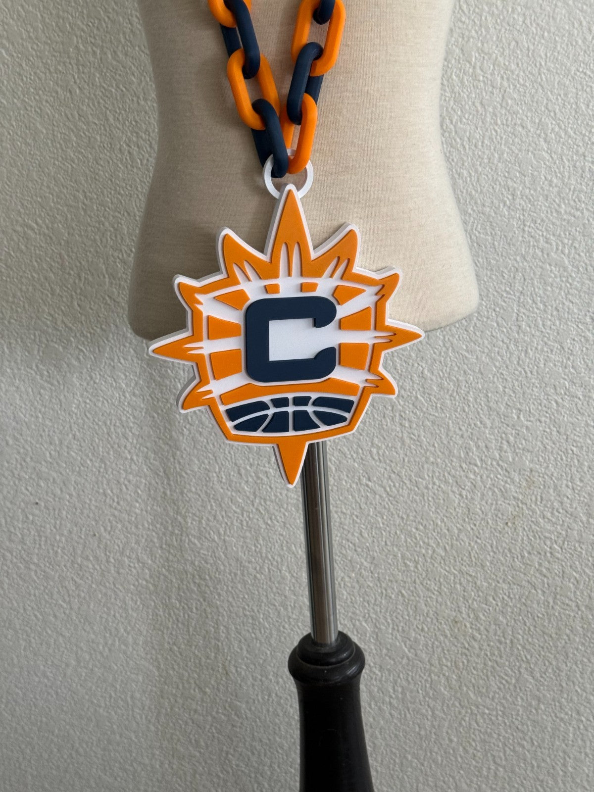 Connecticut Sun Oversized Necklace, Hype Turnover Chain WNBA HandMade 3D Printed