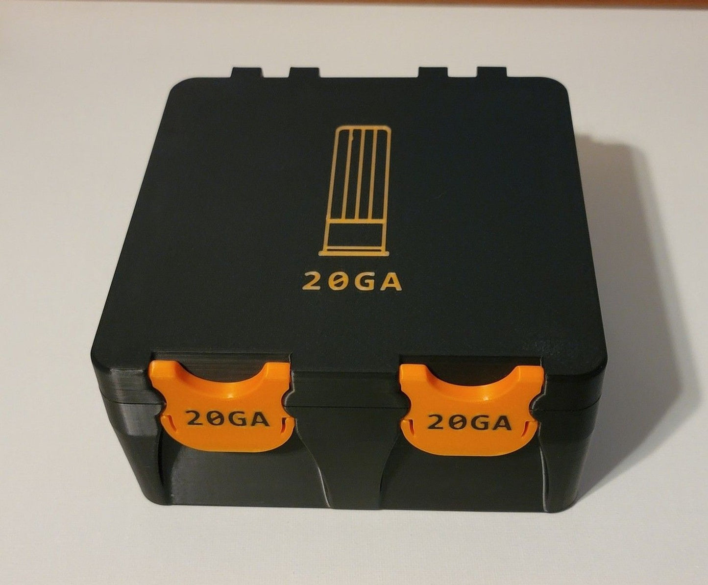 20 Gauge Ammo Box Snap Lock 3" 30 rd Large Storage Black / Orange Combo Pla