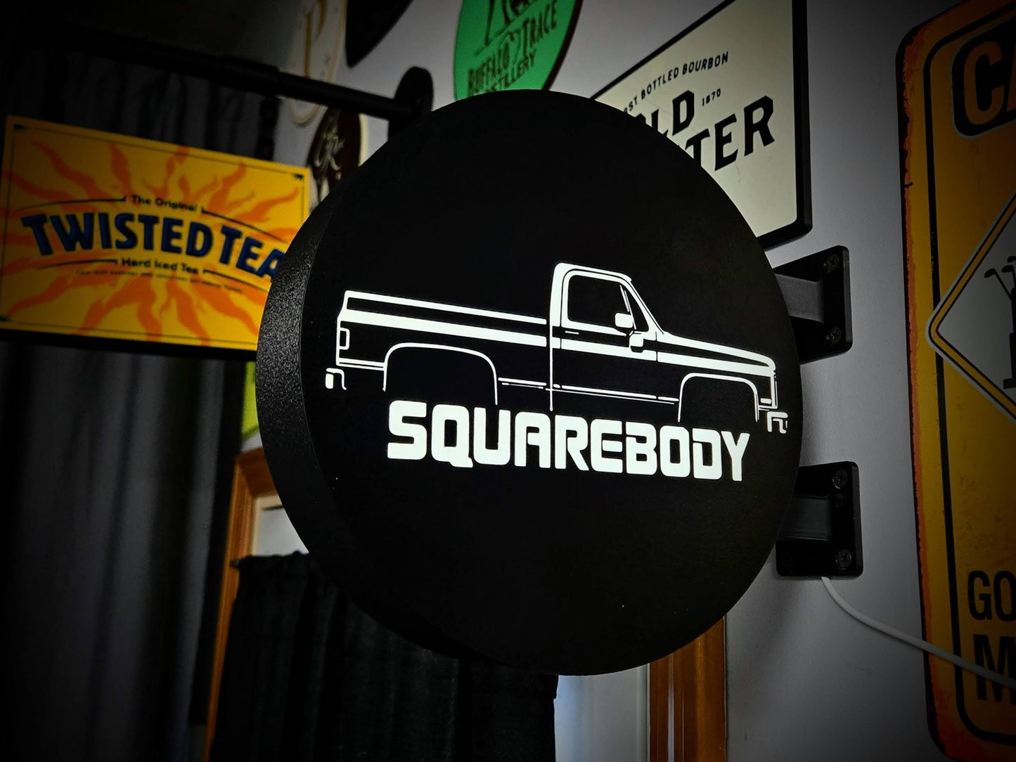 Squarebody Chevy 12 Inch Light Box LED Sign 3D Printed Wall Decor Man Cave