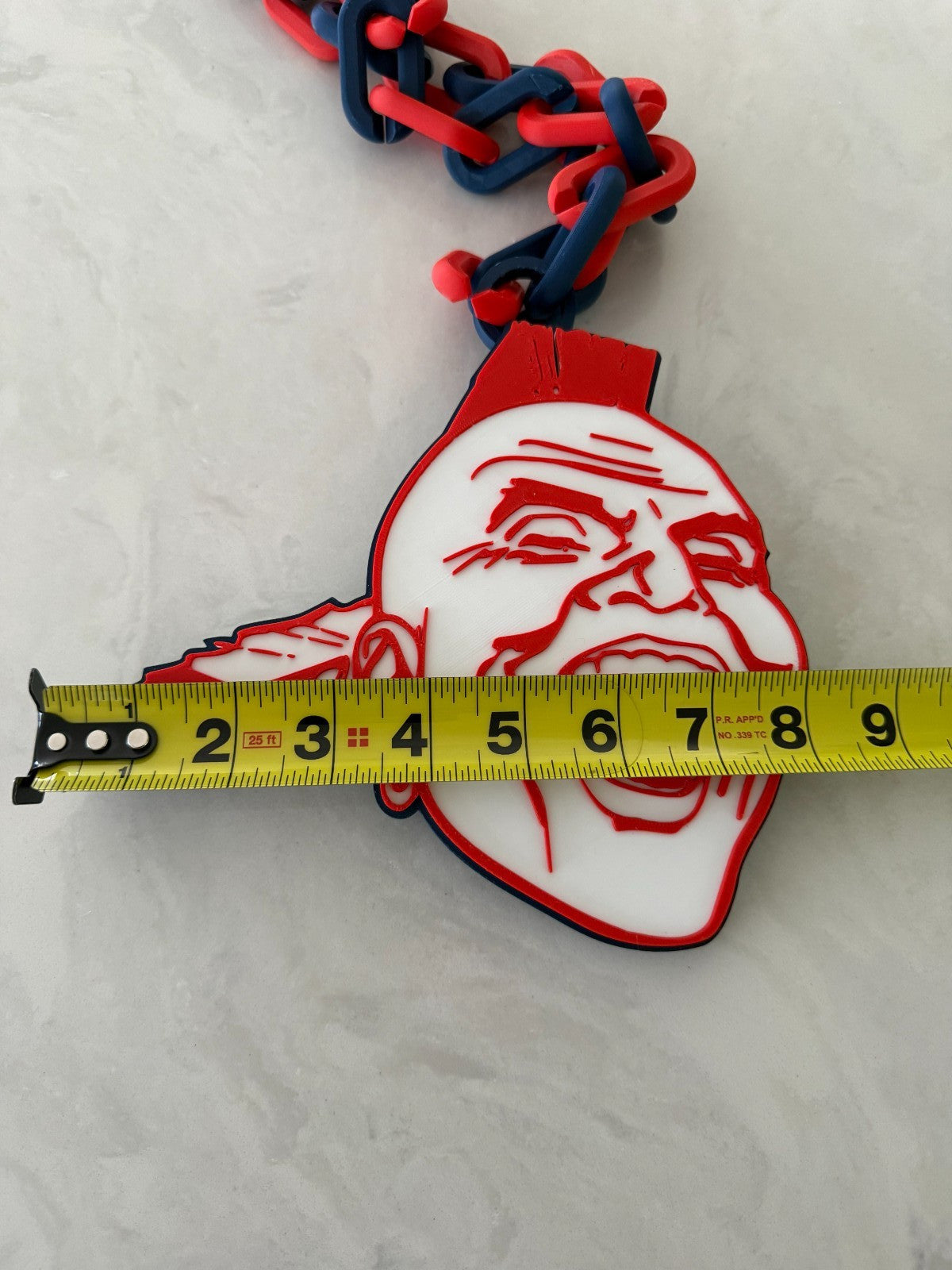 Atlanta Braves Logo Oversized Necklace Pendant Turnover Chain Handmade 3D Print