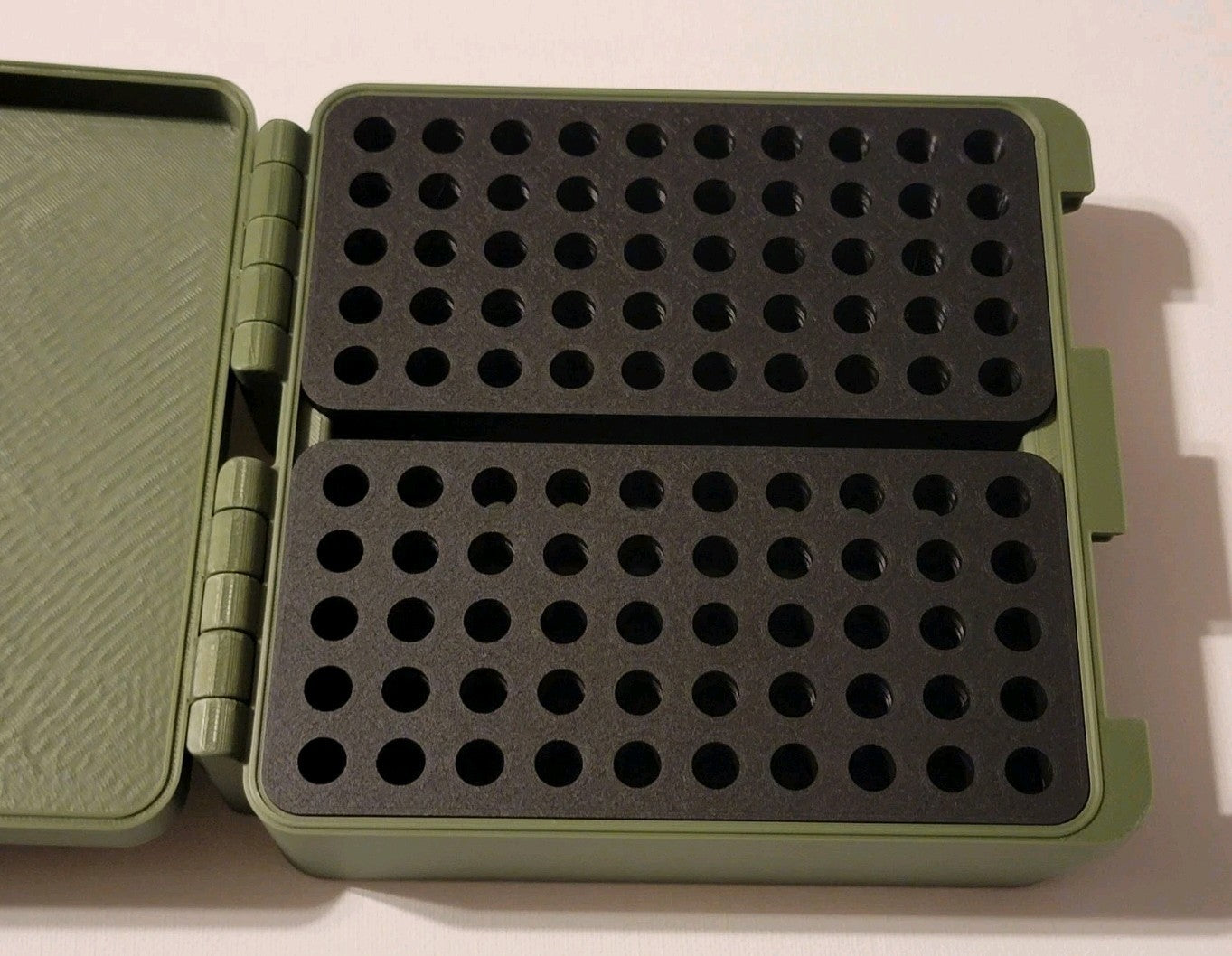 5.7 X 28 Ammo Box Snap Lock 100 rd 3D Printed Large Storage Olive Green Gold Pla