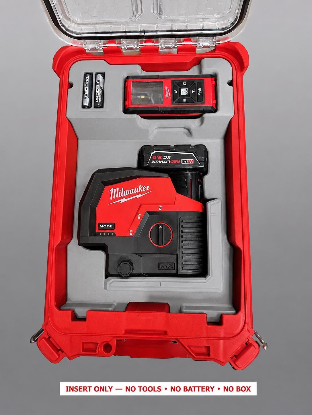 Milwaukee Packout Insert for Laser Line + Distance Meter Storage | 3D Printed
