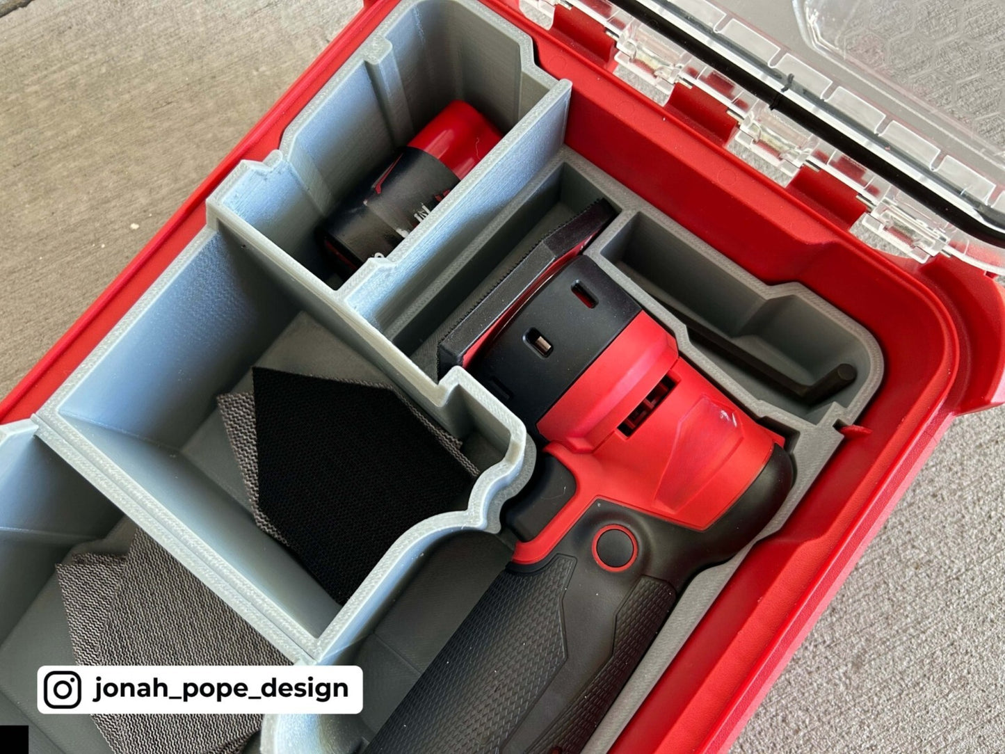 Jonah Pope 3d Printed Insert for M12 Orbital Detail Sander & Milwaukee Packout