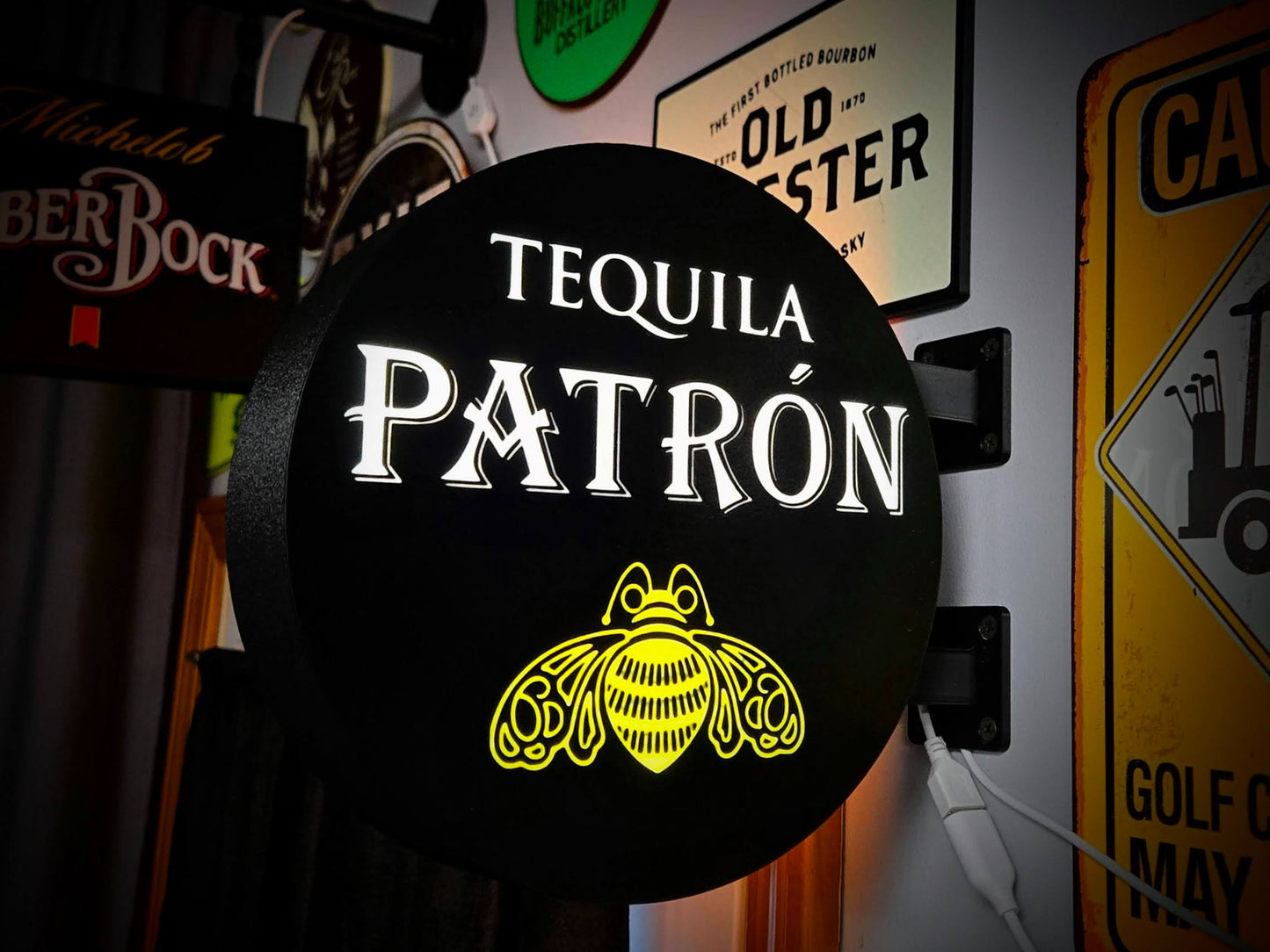 PATRÓN 12 Inch Light Box LED Sign 3D Printed Wall Decor Man Cave Garage