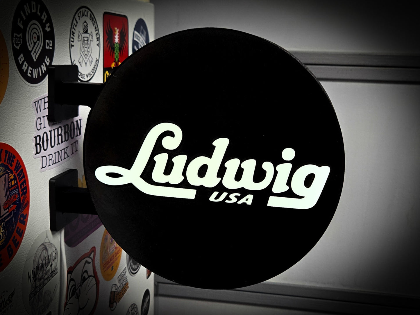 LUDWIG USA 12 Inch Light Box LED Sign 3D Printed Wall Decor Man Cave Garage