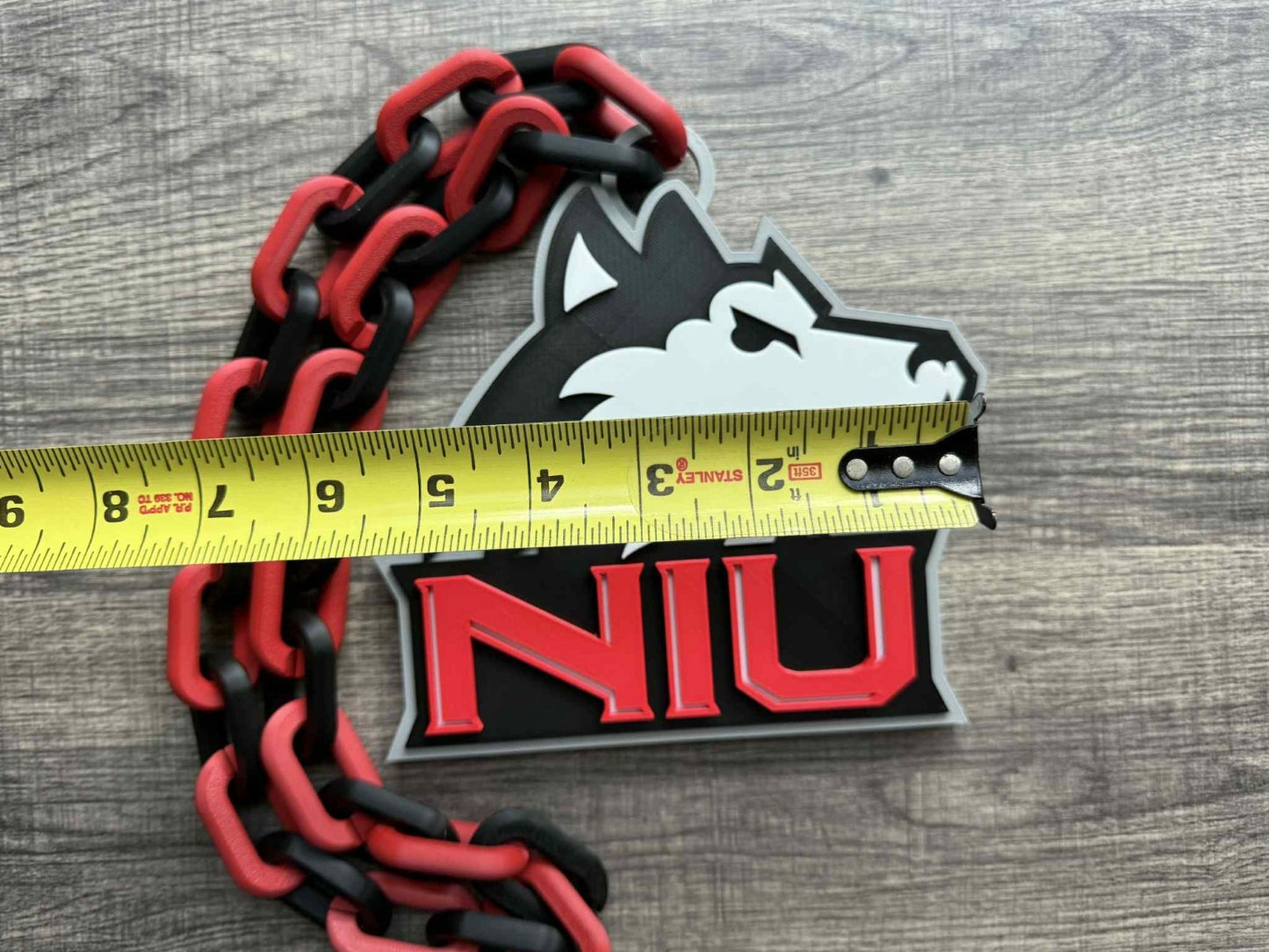 Northern Illinois Huskies Logo Oversized Necklace, Pendant Chain [Made To Order]