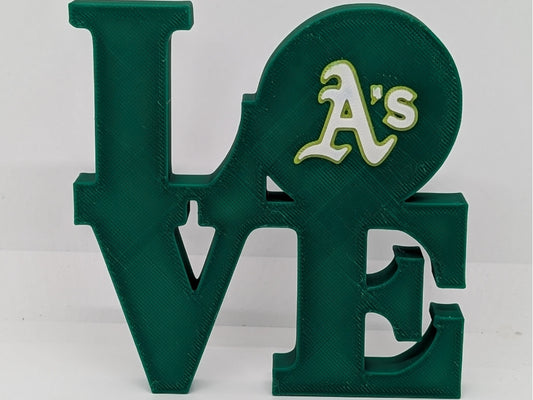 Oakland Athletics Love Park Sign for Mancave 3D Printed Wall Sign