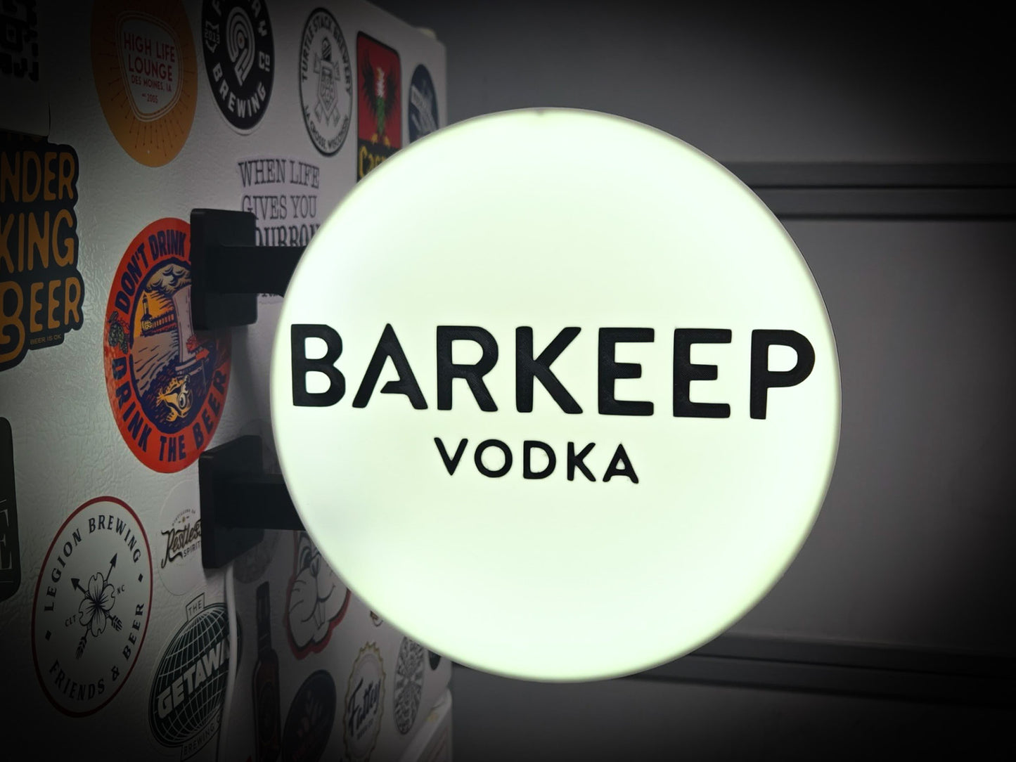 BARKEEP VODKA 12 Inch Light Box LED Sign 3D Printed Wall Decor Man Cave Garage