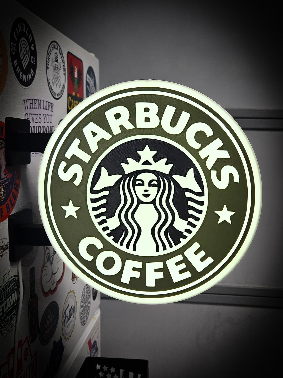 STARBUCKS COFFEE 12 Inch Light Box LED Sign 3D Printed Wall Decor Man Cave
