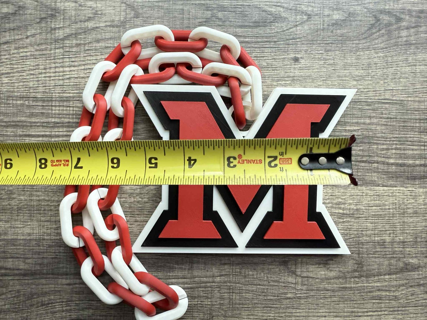 Miami (OH) RedHawks Logo Oversized Necklace, Hype Chain [Made To Order]