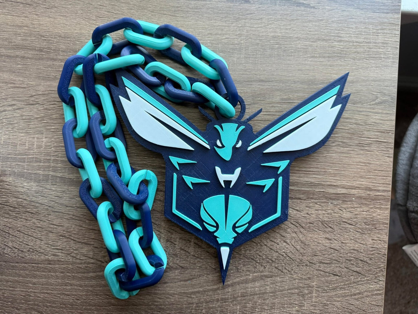 Charlotte Hornets Oversized Necklace, Pendant Chain [Made To Order]