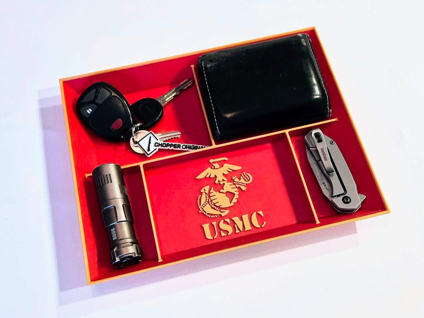 U.S. Marines EDC Dump Tray 3D Printed Valet Desk Organizer Nightstand Catchall