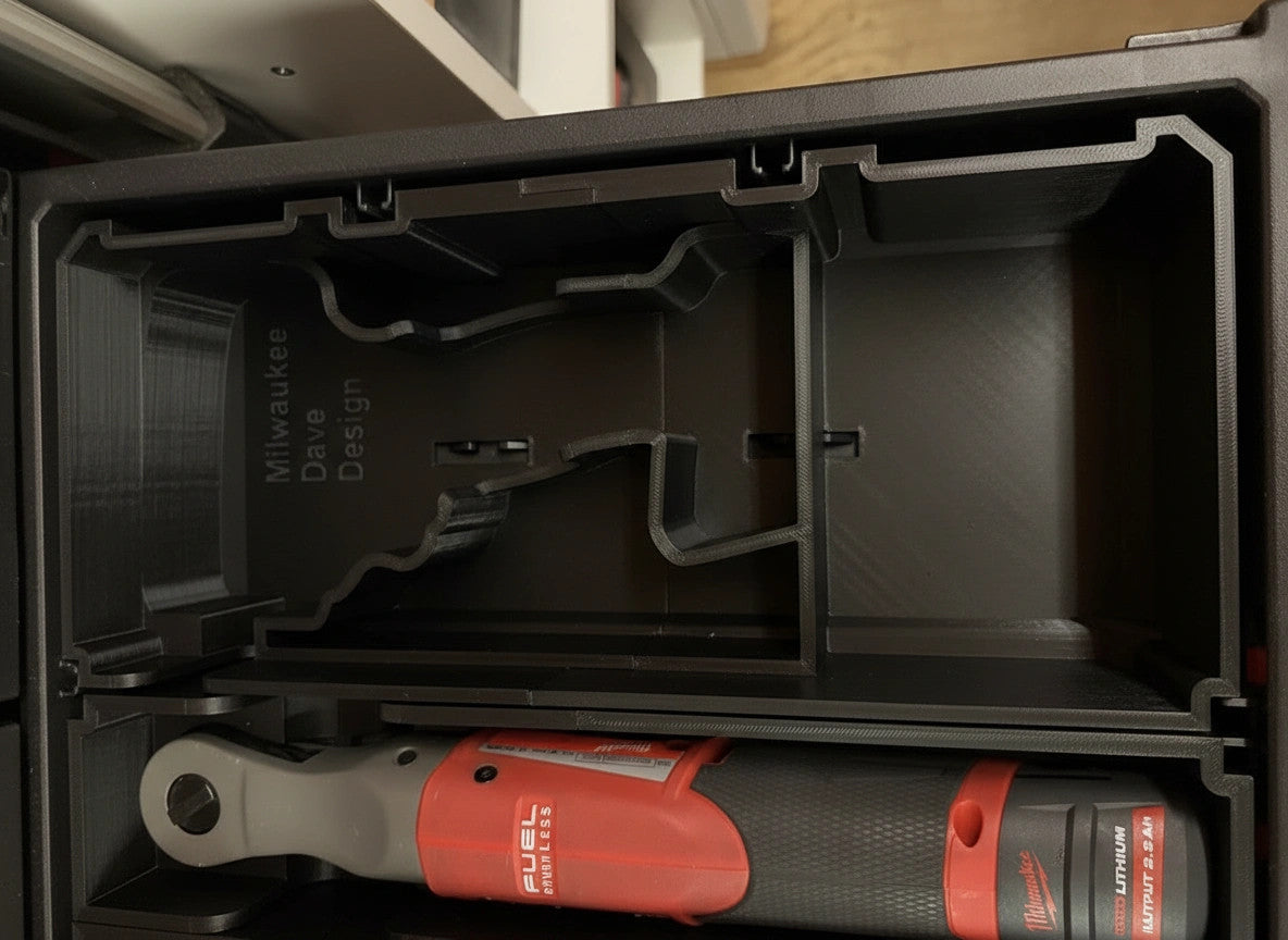 PACKOUT Drawer Insert – M18 1/2" or 3/8" Impact Wrench & 3/8 Ratchet (Insert Onl