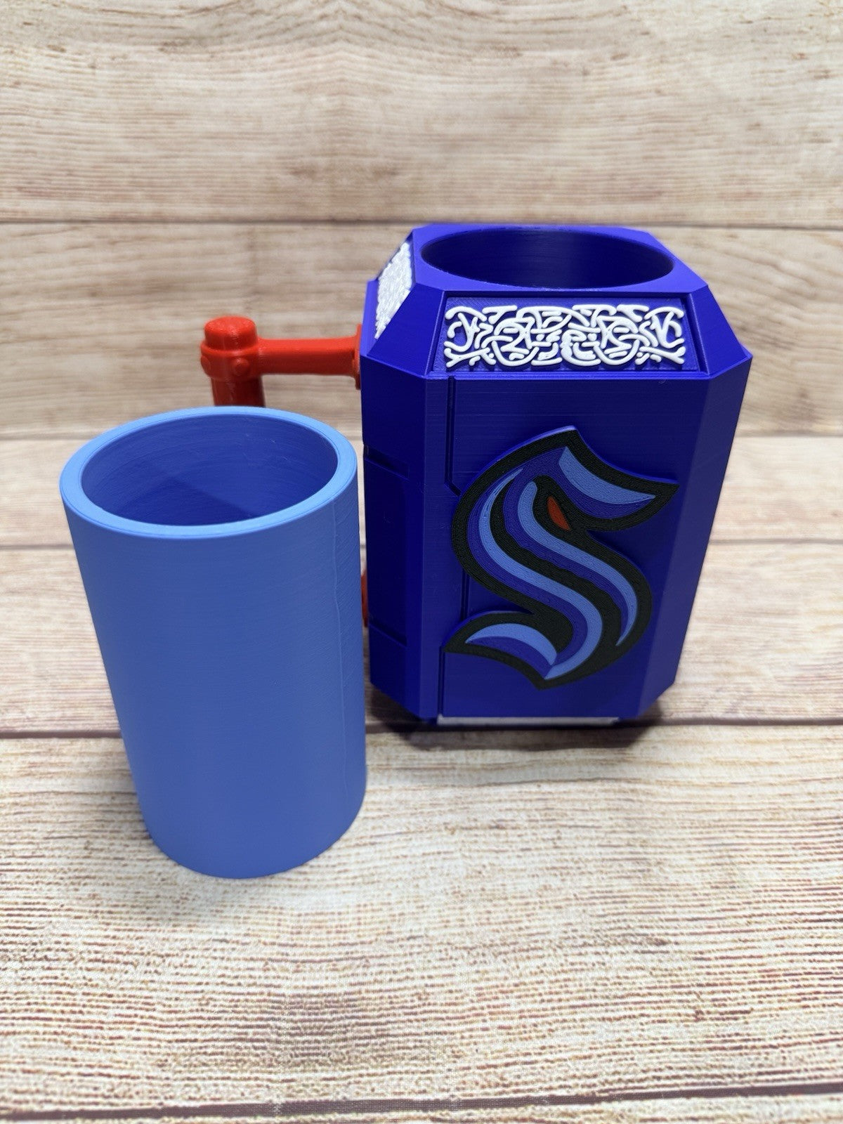 Seattle Kraken Mjolnir Inspired Drink Koozie Thor’s Hammer 3D printed
