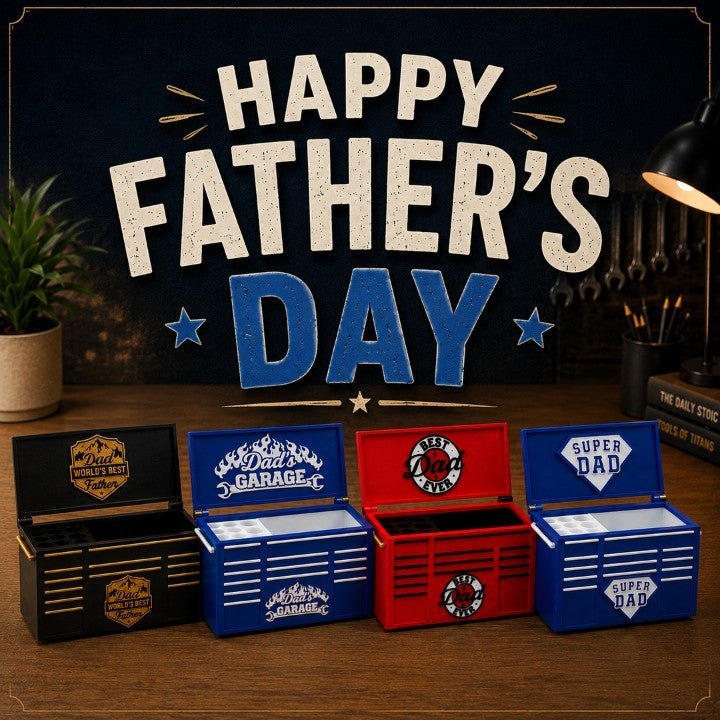 Toolbox Desk Organizer World's Dad | Father's Day Gift | Pen Holder & StorageBox