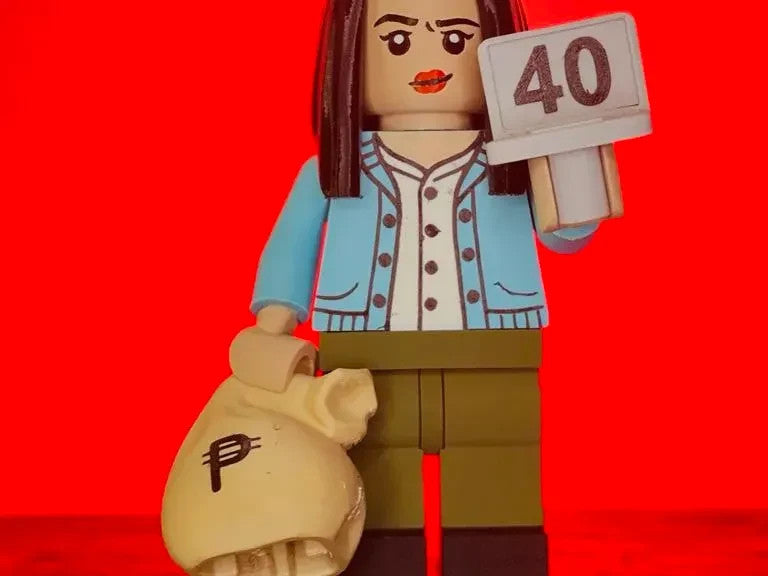 Stock Broker Brick Figure 8 inches tall 3D Printed Lego Inspired