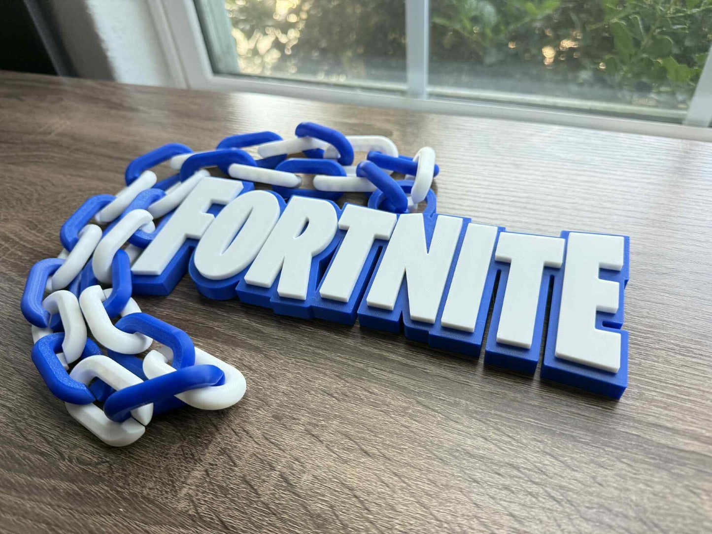 Fortnite Logo Blue Oversized Necklace, Pendant Chain, Party Chain FORTNITE